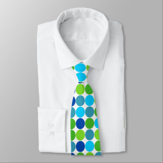 Cravate Motif à points bleu et vert moderne