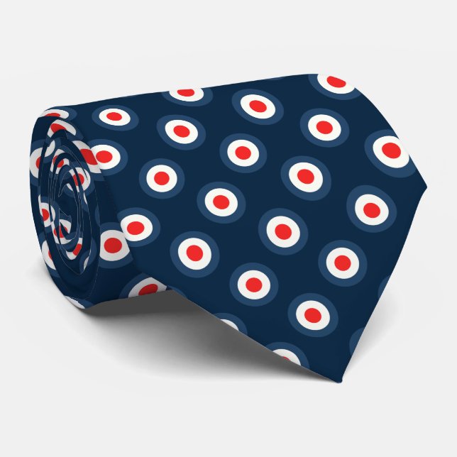 Cravate Motif à points Polka - bleu rouge blanc (Roulé)