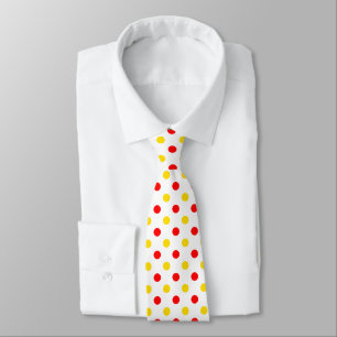 Cravate Motif à pois blancs rouges jaunes