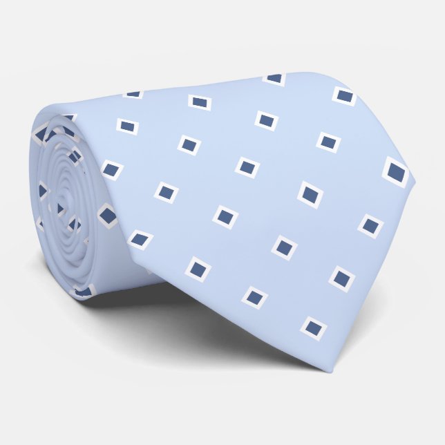 Cravate Motif à pois diamant bleu myosotis (Roulé)