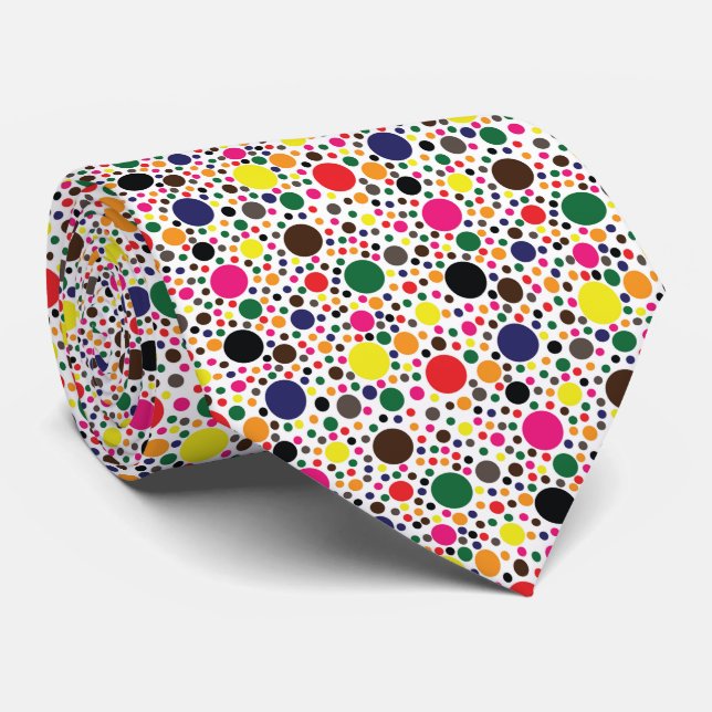 Cravate Motif à pois multicolore (Roulé)