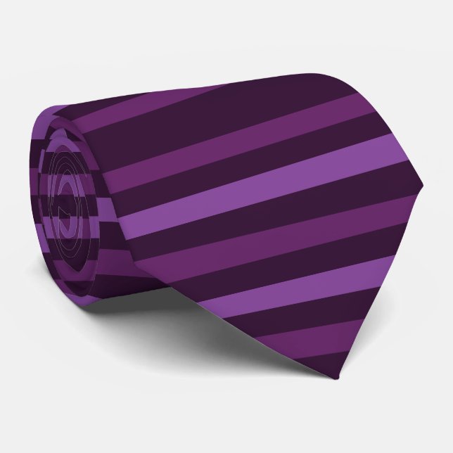 Cravate Motif à rayures horizontales violettes (Roulé)