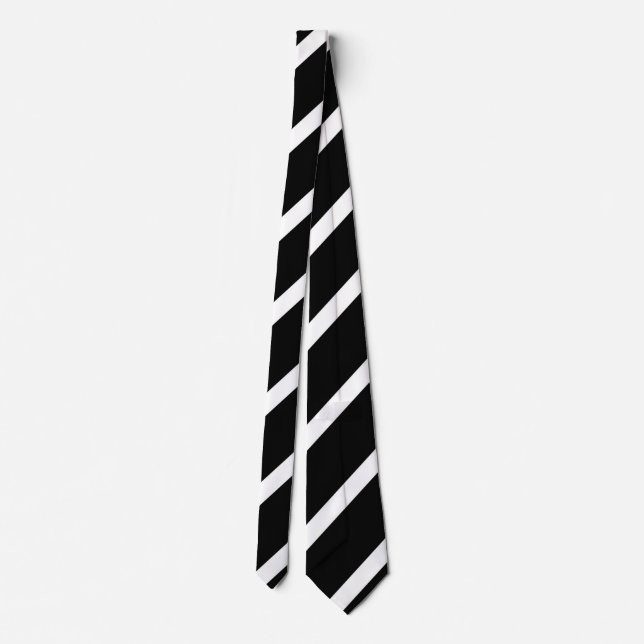 Cravate motif à rayures noir et blanc (Dos)