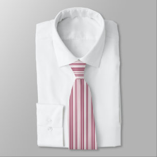 Cravate Motif à rayures verticales rose et blanc