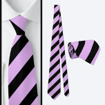 Cravate Motif à rayures violettes noir<br><div class="desc">Cravate Motif  à rayures violettes.</div>