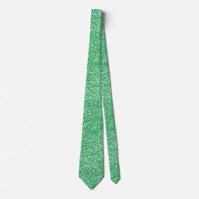 Cravate Motif Abstrait 140523 - Blanc sur Kelly Green (Devant)