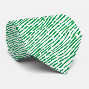 Cravate Motif Abstrait 140523 - Kelly Green et White