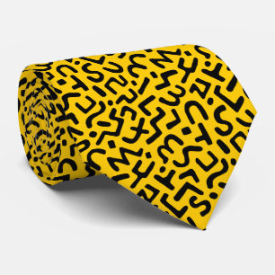 Cravate Motif Abstrait 170822 - Noir sur ambre