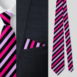Cravate Motif Abstrait Black Pink Stripes<br><div class="desc">Black Pink Stripes Abstrait cravate Motif.</div>