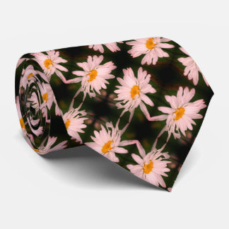 Cravate Motif Abstrait blanc Fleur de marguerite