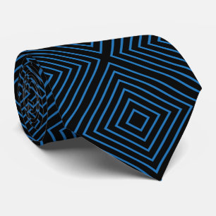 Cravate Motif Abstrait bleu et noir