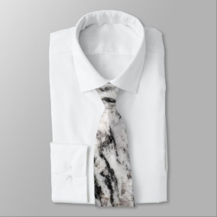 cravate motif Abstrait de blots blancs et noirs