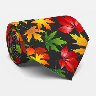 CRAVATE MOTIF ABSTRAIT DE FEUILLE D'ÉRABLE D'AUTOMNE COLOR