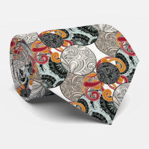Cravate Motif Abstrait de Tourbillon Rétro
