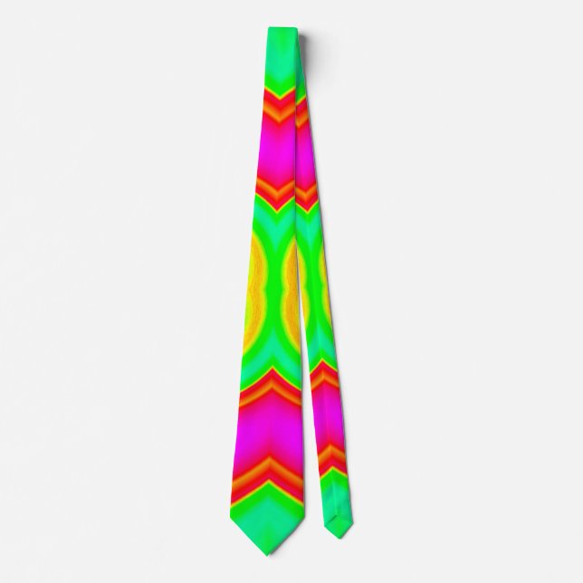 Cravate Motif Abstrait des couleurs Neon (Devant)