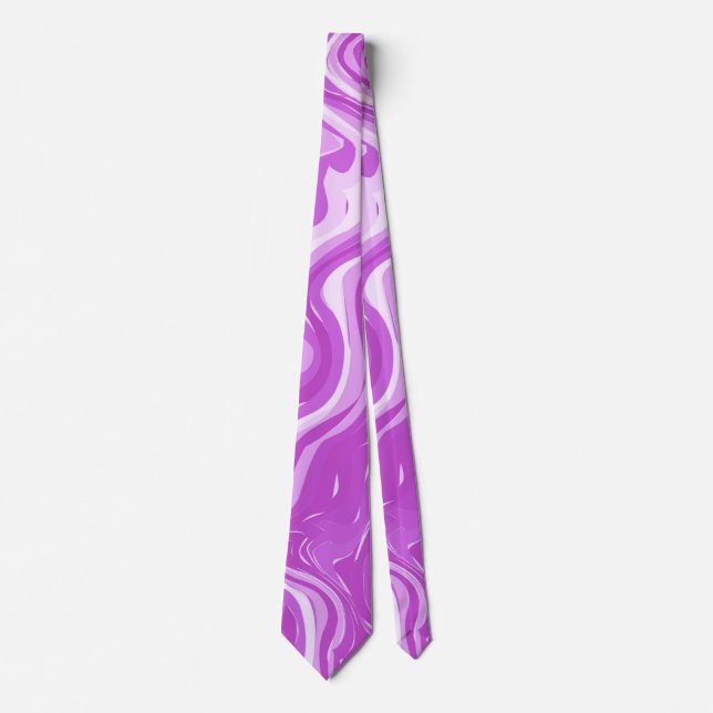 Cravate Motif Abstrait en marbre rose (Devant)