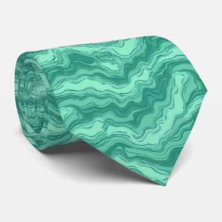 Cravate Motif Abstrait en Marbre Turquoise Moderne