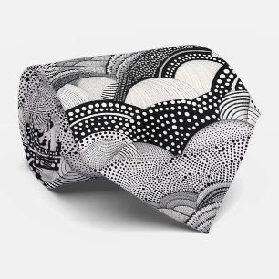 Cravate Motif abstrait géométrique monochrome contemporain