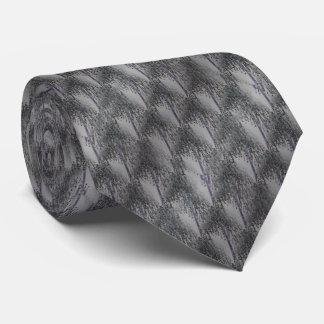 Cravate Motif Abstrait Gris Et Arbre D'Argent