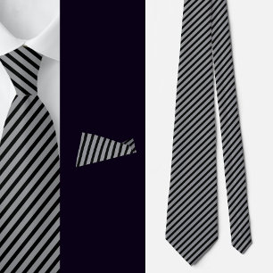 Cravate Motif Abstrait Gris Noir