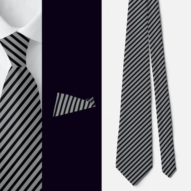 Cravate Motif Abstrait Gris Noir (Créateur téléchargé)