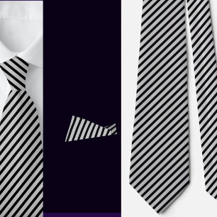 Cravate Motif Abstrait Gris Noir