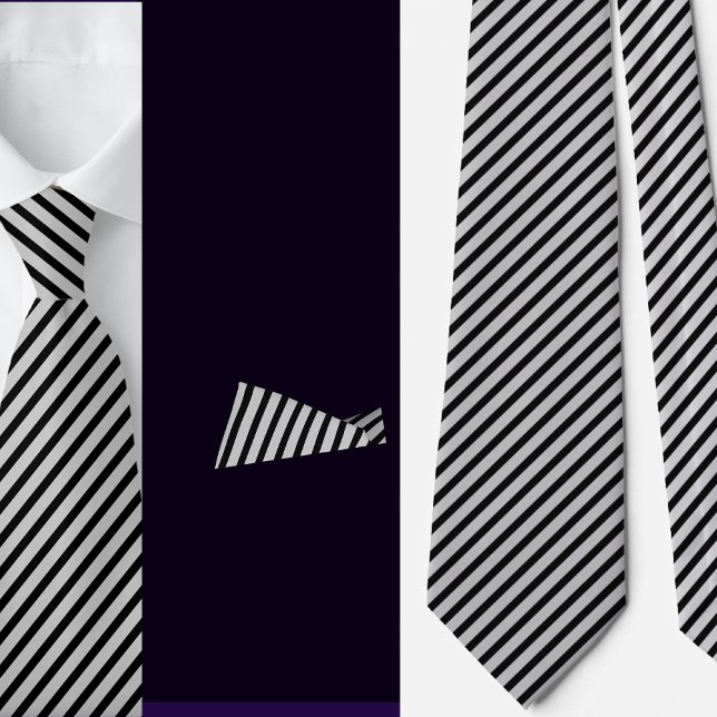 Cravate Motif Abstrait Gris Noir (Créateur téléchargé)
