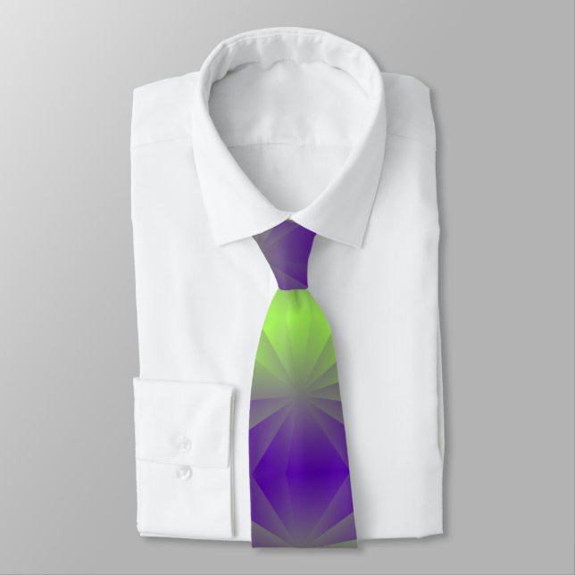 Cravate Motif abstrait moderne de rayures de rayons violet (Attaché)