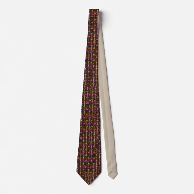 Cravate Motif Abstrait Multicolore (Devant)