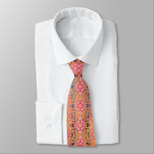 Cravate motif abstrait rose
