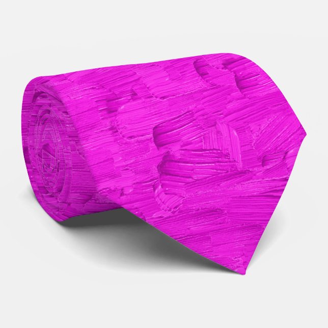 Cravate Motif Abstrait Rose (Roulé)
