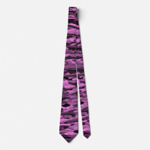 Cravate Motif Abstrait Violet Noir