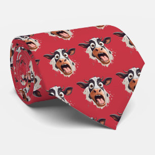 Cravate Motif amusant de carreaux pour amateurs de vaches