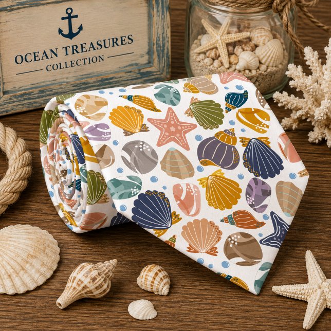 Cravate Motif Animaux de Mer Océan Coloré  (Créateur téléchargé)