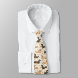 Cravate Motif aquarelle de chiot adorable (1)