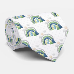 Cravate Motif arc-en-ciel aquarelle