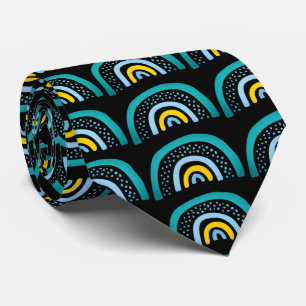 Cravate Motif arc-en-ciel aquarelle boho