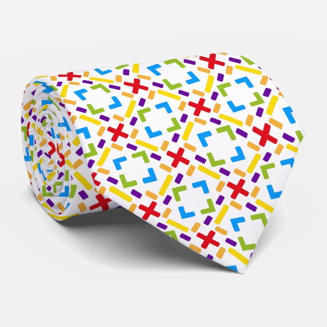 Cravate Motif arc-en-ciel motif graphique  (Roulé)