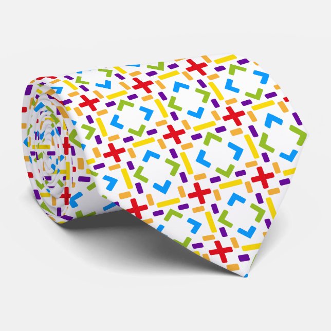 Cravate Motif arc-en-ciel motif graphique  (Roulé)