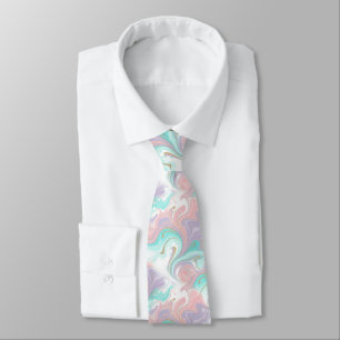 Cravate Motif arc-en-ciel ombré pailleté pastel