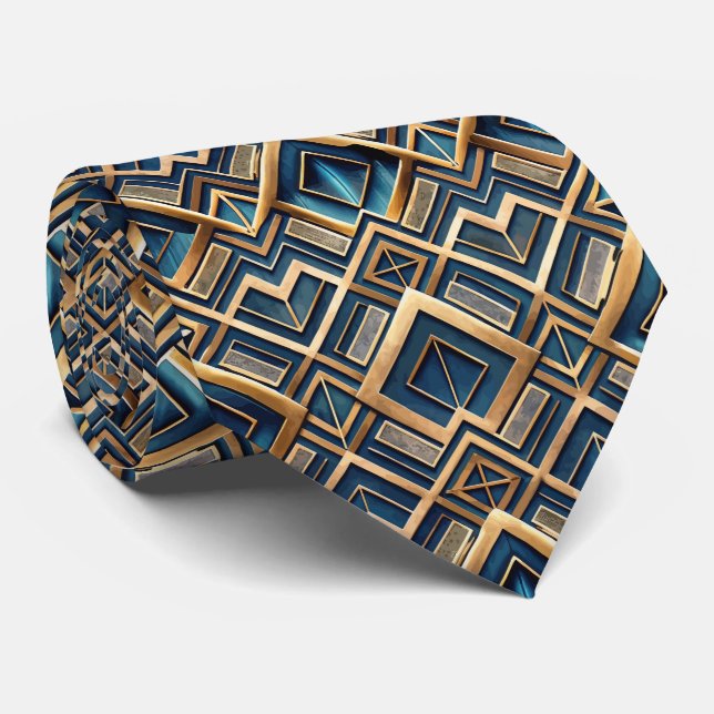 Cravate Motif Art Déco élégant en carrelage (Roulé)