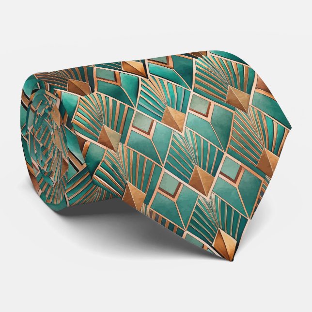 Cravate Motif Art Déco élégant en carrelage (Roulé)