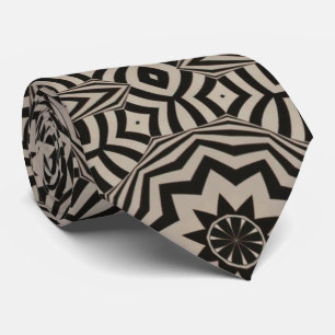 Cravate Motif Art déco noir blanc cravate