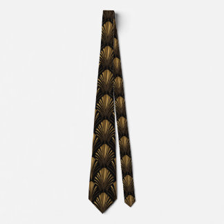 Cravate Motif Art Déco Or — Géométrique Élégant Vintage 