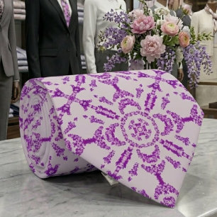 Cravate Motif artistique de fleur d'orchidée violette abst