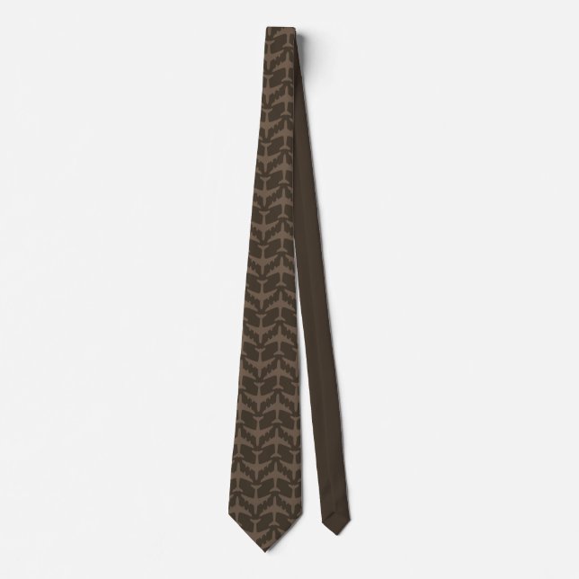 Cravate Motif avion de ligne marron (Devant)