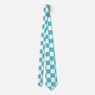 Cravate Motif bleu et blanc de serpent de mer de damier