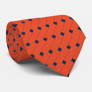 Cravate Motif bleu et orange de la marine cool