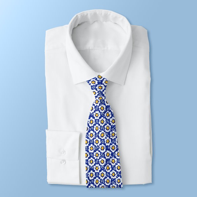 Cravate Motif bleu Floral arabe (Créateur téléchargé)