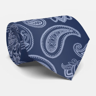 Cravate Motif bleu-foncé élégant de Paisley